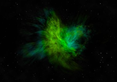 Sonsuz bir yıldız alanının küçük bir parçası. 3B görüntüleme