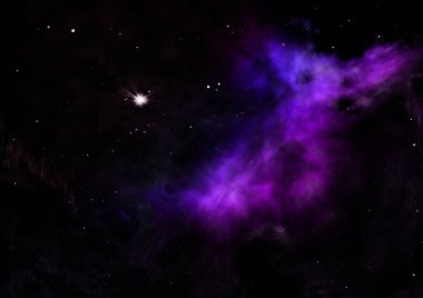 Sonsuz bir yıldız alanının küçük bir parçası. 3B görüntüleme