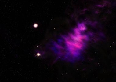 Sonsuz bir yıldız alanının küçük bir parçası. 3B görüntüleme