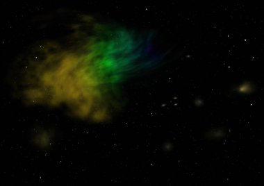 Sonsuz bir yıldız alanının küçük bir parçası. 3B görüntüleme