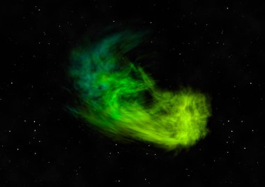 Parlak bir nebula ve yıldız alanı olmaktan çok uzak. 3B görüntüleme