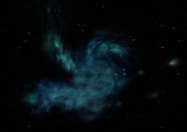 Sonsuz bir yıldız alanının küçük bir parçası. 3B görüntüleme