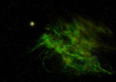 Sonsuz bir yıldız alanının küçük bir parçası. 3B görüntüleme