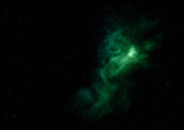 Parlayan nebula ve yıldız alanı olmak. 3B görüntüleme