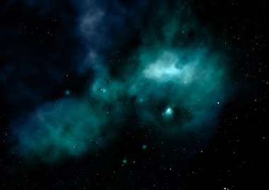 Parlayan nebula ve yıldız alanı olmak. 3B görüntüleme