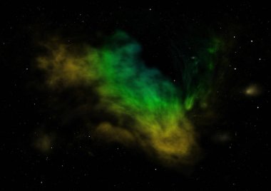 Sonsuz bir yıldız alanının küçük bir parçası. 3B görüntüleme