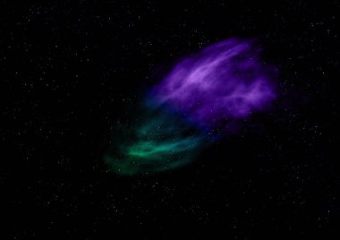 Sonsuz bir yıldız alanının küçük bir parçası. 3B görüntüleme