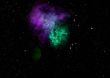 Sonsuz bir yıldız alanının küçük bir parçası. 3B görüntüleme