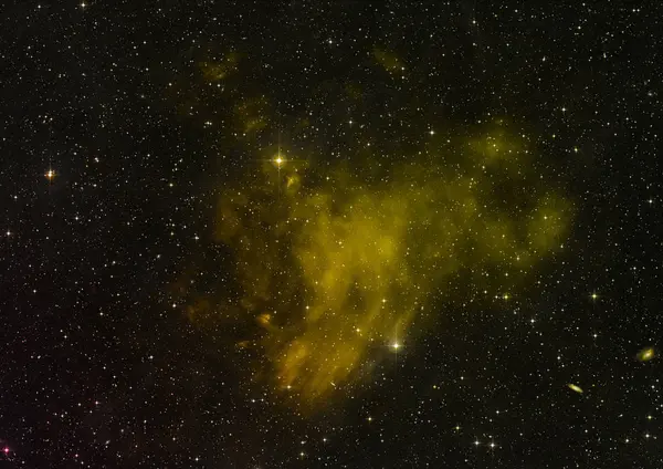 Campo estelar en el espacio y una nebulosa. Renderizado 3D — Foto de Stock