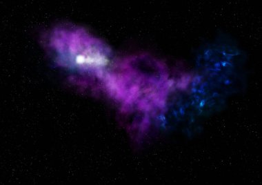 Parlayan nebula ve yıldız alanı olmak. 3B görüntüleme