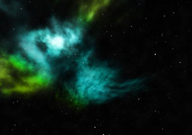 Parlayan nebula ve yıldız alanı olmak. 3B görüntüleme