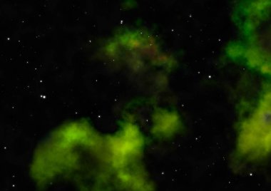 Sonsuz bir yıldız alanının küçük bir parçası. 3B görüntüleme