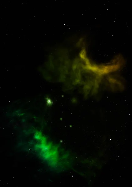 Stjärnfält i rymden och nebulosor. 3D-rendering — Stockfoto