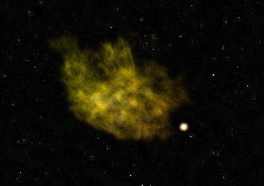 Sonsuz bir yıldız alanının küçük bir parçası. 3B görüntüleme