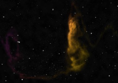 Sonsuz bir yıldız alanının küçük bir parçası. 3B görüntüleme