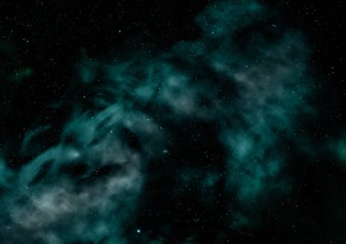 Sonsuz bir yıldız alanının küçük bir parçası. 3B görüntüleme