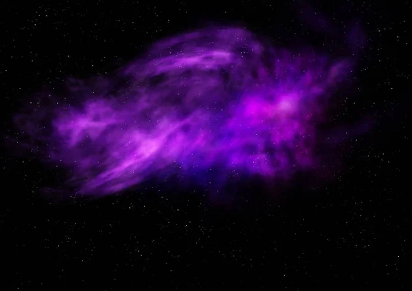 Essere brillava nebulosa e campo stellare. Rendering 3D — Foto Stock