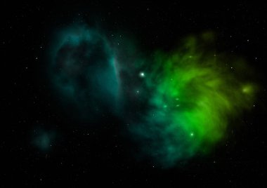 Sonsuz bir yıldız alanının küçük bir parçası. 3B görüntüleme