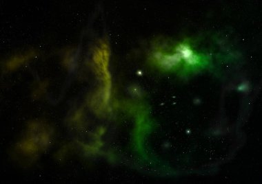 Sonsuz bir yıldız alanının küçük bir parçası. 3B görüntüleme