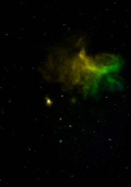 Sonsuz bir yıldız alanının küçük bir parçası. 3B görüntüleme