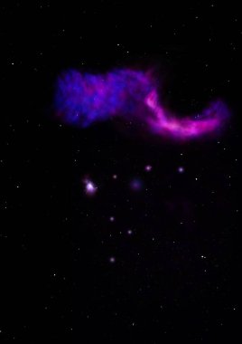 Sonsuz bir yıldız alanının küçük bir parçası. 3B görüntüleme