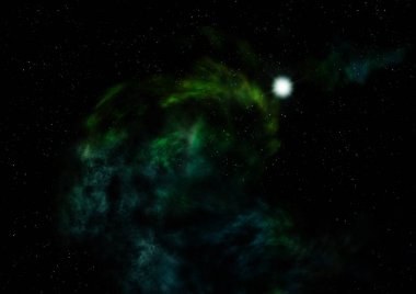 Sonsuz bir yıldız alanının küçük bir parçası. 3B görüntüleme