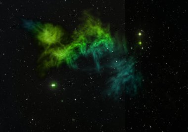 Sonsuz bir yıldız alanının küçük bir parçası. 3B görüntüleme