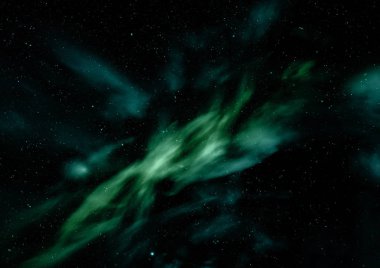 Sonsuz bir yıldız alanının küçük bir parçası. 3B görüntüleme