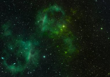 Sonsuz bir yıldız alanının küçük bir parçası. 3B görüntüleme