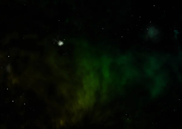 Pole gwiazd w kosmosie i mgławice. Renderowanie 3D — Zdjęcie stockowe