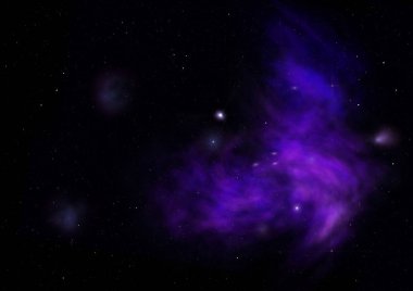 Sonsuz bir yıldız alanının küçük bir parçası. 3B görüntüleme