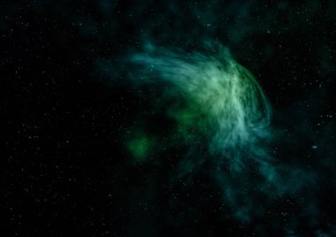 Parlak bir nebula ve yıldız alanı olmaktan çok uzak. 3B görüntüleme