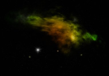 Sonsuz bir yıldız alanının küçük bir parçası. 3B görüntüleme