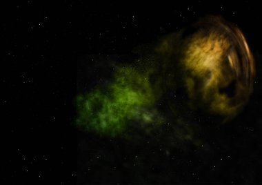 Sonsuz bir yıldız alanının küçük bir parçası. 3B görüntüleme