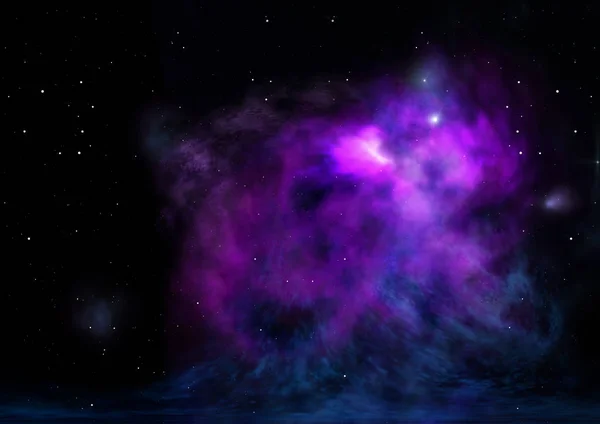 Hvězdné pole ve vesmíru a mlhoviny. 3D vykreslování — Stock fotografie