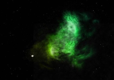 Parlak bir nebula ve yıldız alanı olmaktan çok uzak. 3B görüntüleme