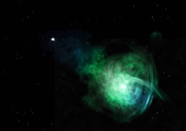 Parlak bir nebula ve yıldız alanı olmaktan çok uzak. 3B görüntüleme