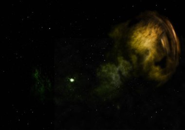 Sonsuz bir yıldız alanının küçük bir parçası. 3B görüntüleme