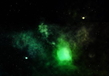 Parlak bir nebula ve yıldız alanı olmaktan çok uzak. 3B görüntüleme