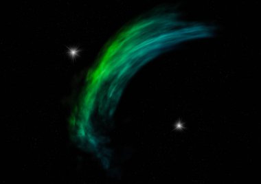 Sonsuz bir yıldız alanının küçük bir parçası. 3B görüntüleme