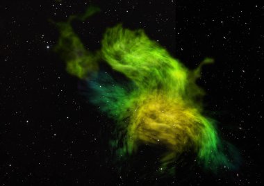 Parlak bir nebula ve yıldız alanı olmaktan çok uzak. 3B görüntüleme