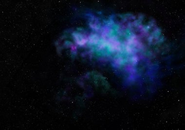 Parlayan nebula ve yıldız alanı olmak. 3B görüntüleme