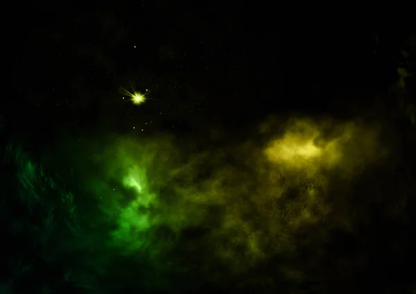 Ser nebulosa brillante y campo estelar. Renderizado 3D —  Fotos de Stock