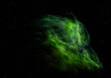 Parlak bir nebula ve yıldız alanı olmaktan çok uzak. 3B görüntüleme