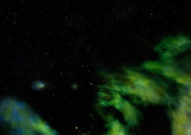 Sonsuz bir yıldız alanının küçük bir parçası. 3B görüntüleme