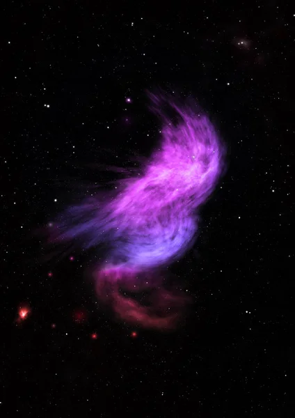 Campo estelar en el espacio y una nebulosa. Renderizado 3D — Foto de Stock