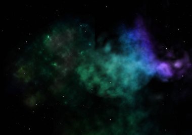 Sonsuz bir yıldız alanının küçük bir parçası. 3B görüntüleme