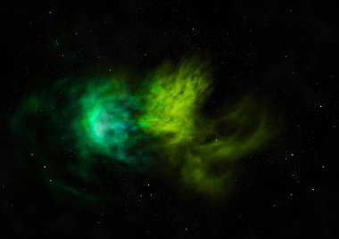 Parlak bir nebula ve yıldız alanı olmaktan çok uzak. 3B görüntüleme