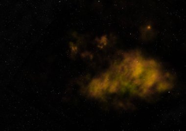 Sonsuz bir yıldız alanının küçük bir parçası. 3B görüntüleme