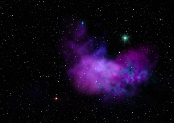 Sonsuz bir yıldız alanının küçük bir parçası. 3B görüntüleme — Stok fotoğraf